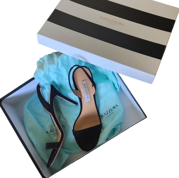 AQUAZZURA SO NUDE‎ BLACK 7.5 - Picture 2 of 16